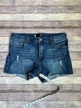 Kut from the Kloth Medium Blue Distressed Denim Cutoff Shorts Size 10